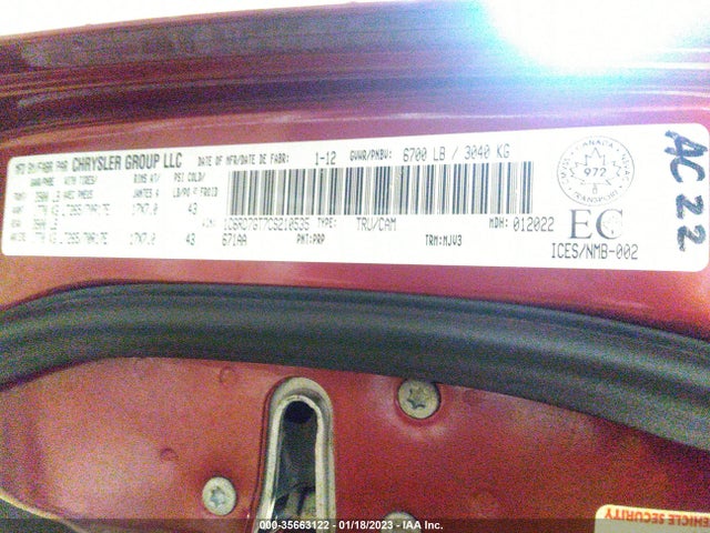 1C6RD7GT7CS210535 RAM 1500 Outdoorsman