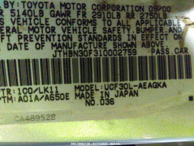 Lexus LS 430 2001 JTHBN30F310002759 Image 10