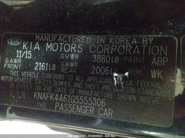 KNAFK4A61G5555306 KIA FORTE LX