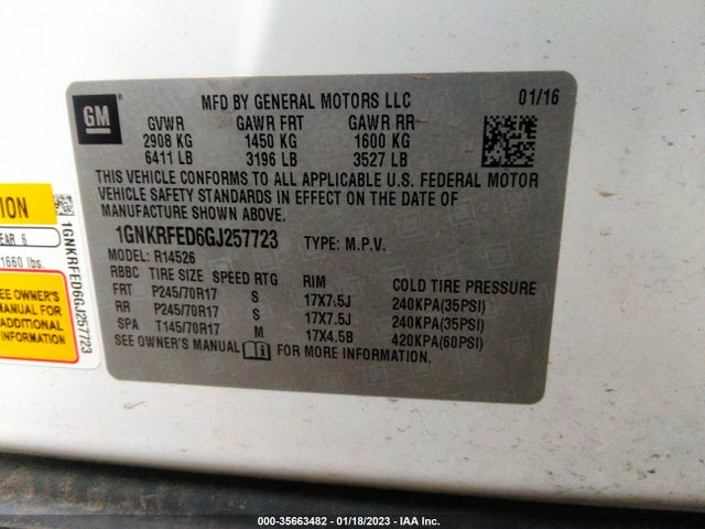 Chevrolet Traverse Ls 2016 1GNKRFED6GJ257723 Image 9