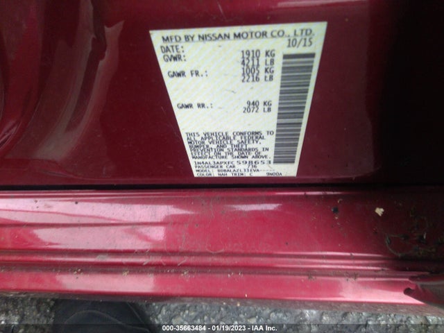 Nissan ALTIMA 2.5 2015 1N4AL3APXFC598653 Image 10
