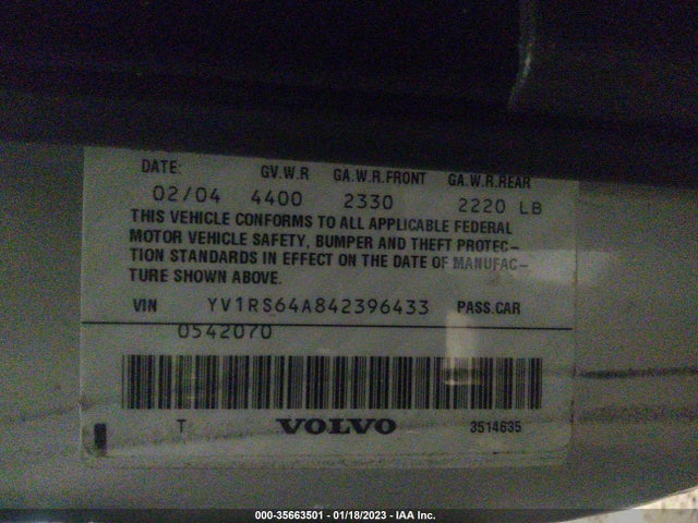 Volvo S60 2004 YV1RS64A842396433 Image 10
