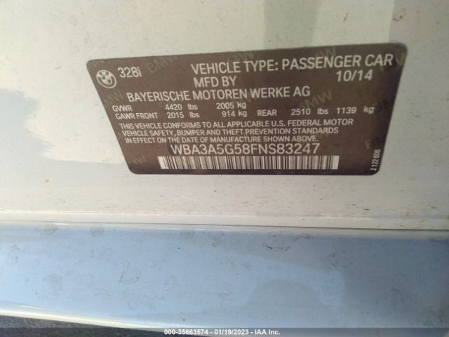 WBA3A5G58FNS83247 BMW 3 Series 328i
