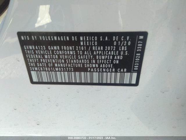 2020 Volkswagen Jetta, VIN: 3VWCB7BU1LM031773