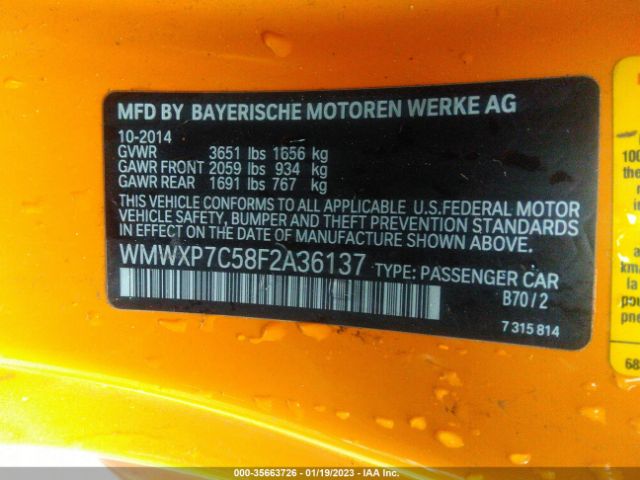 WMWXP7C58F2A36137 Mini Cooper Hardtop S