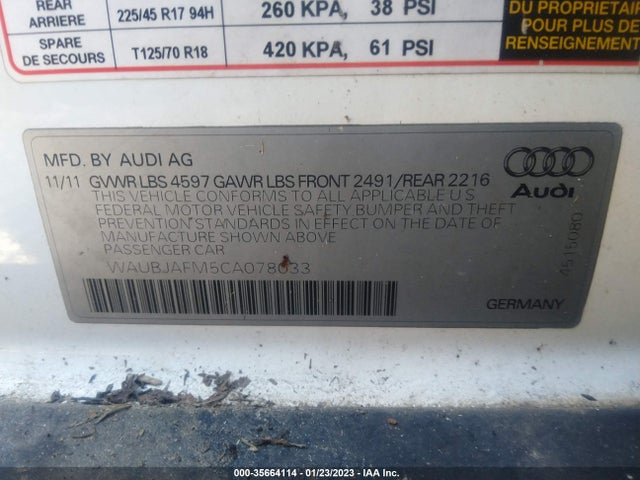 WAUBJAFM5CA078033 Audi A3 2.0 Tdi Premium