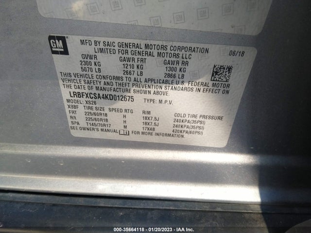 2019 Buick Envision, VIN: LRBFXCSA4KD012675