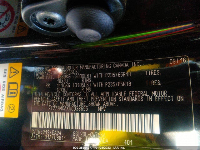 2T2ZZMCAXHC038695 Lexus Rx Rx 350