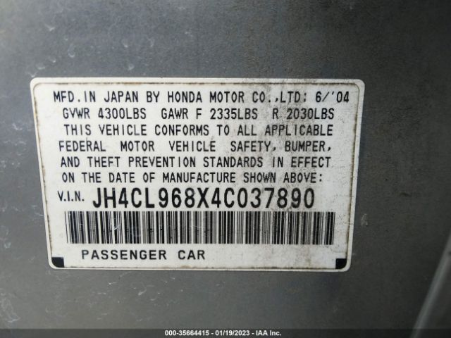 JH4CL968X4C037890 Acura TSX