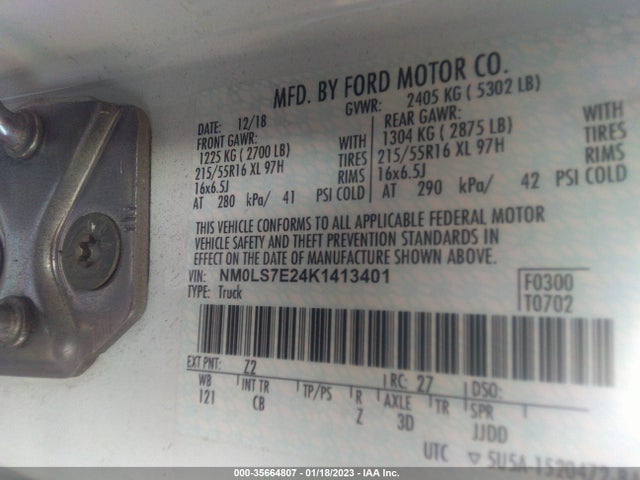 2019 Ford Transit Connect, VIN: NM0LS7E24K1413401