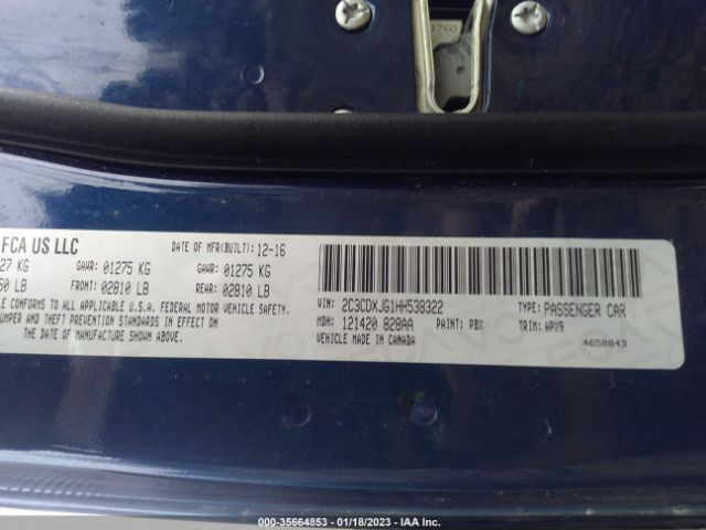 2C3CDXJG1HH538322 Dodge Charger Sxt