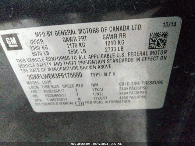 2015 GMC Terrain, VIN: 2GKFLWEK3F6175880