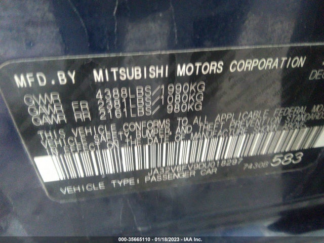 JA32V6FV9DU018297 Mitsubishi Lancer Ralliart
