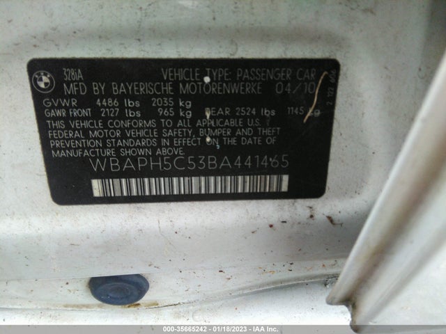 BMW 3 Series 328i 2011 WBAPH5C53BA441465 Image 11
