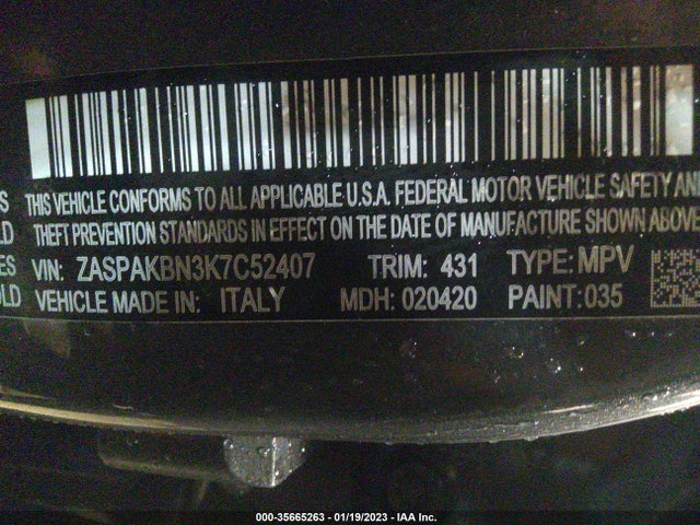 ZASPAKBN3K7C52407 Alfa Romeo STELVIO TI