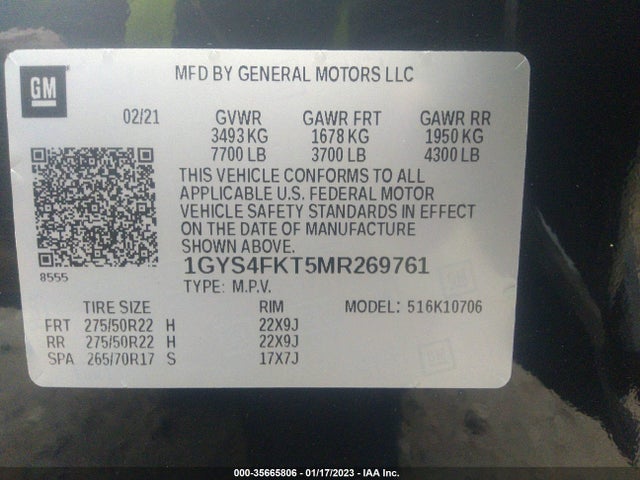 1GYS4FKT5MR269761 Cadillac Escalade Sport