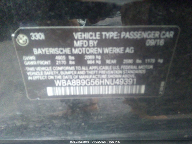 BMW 3 Series 330i 2017 WBA8B9G56HNU49391 Image 10
