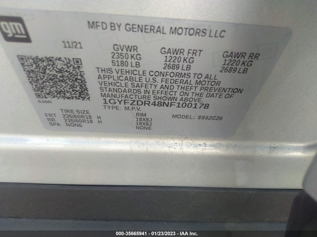 2022 Cadillac XT4, VIN: 1GYFZDR48NF100178