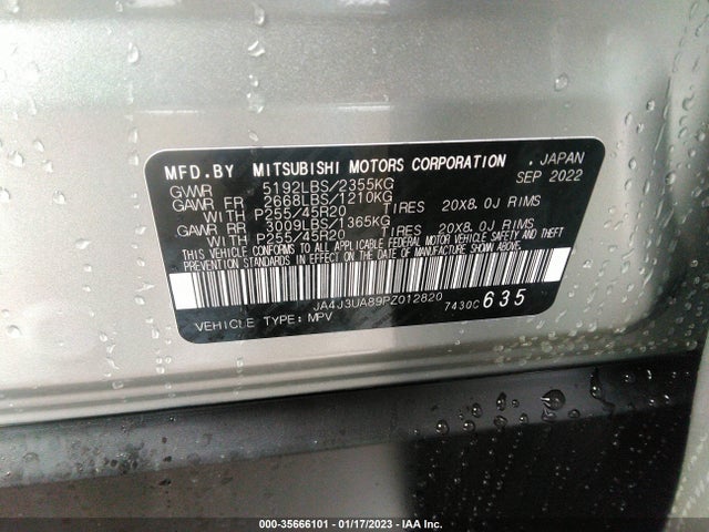 2023 Mitsubishi Outlander, VIN: JA4J3UA89PZ012820