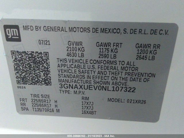 Chevrolet EQUINOX LT 2022 3GNAXUEV0NL107322 Image 9