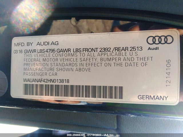 WAUANAF42HN013818 Audi A4 PREMIUM