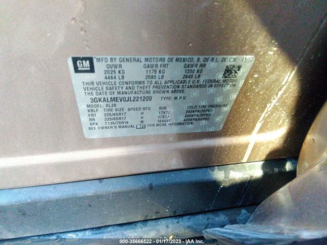 3GKALMEV0JL221209 GMC Terrain Sle