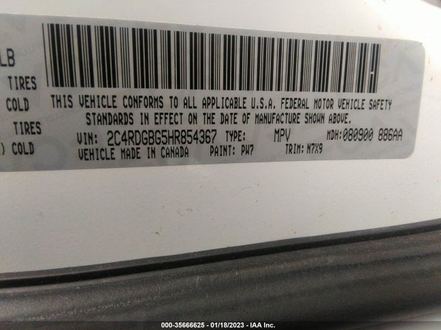 Dodge Grand Caravan Se Plus 2017 2C4RDGBG5HR854367 Image 9
