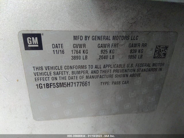 Chevrolet Cruze Premier Auto 2017 1G1BF5SM5H7177661 Image 9