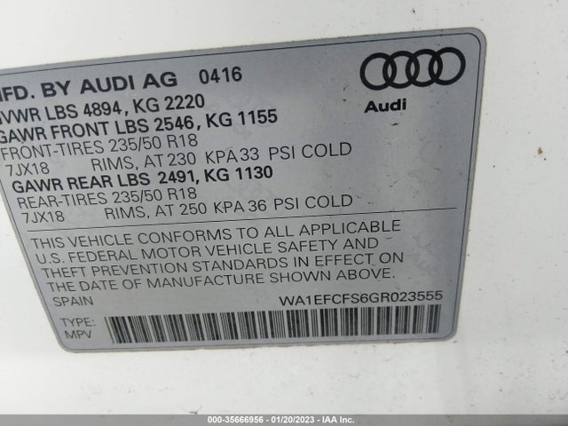 WA1EFCFS6GR023555 Audi Q3