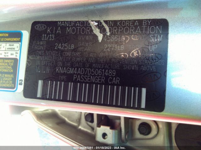 KNAGM4AD7D5061489 KIA OPTIMA HYBRID