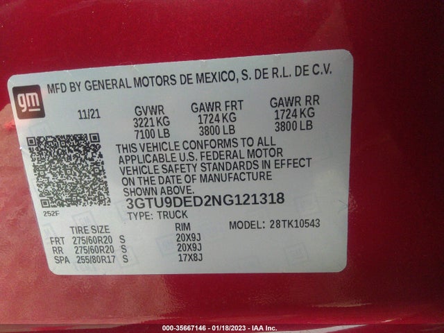 GMC Sierra 1500 Limited Slt 2022 3GTU9DED2NG121318 Image 9
