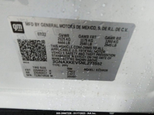 Chevrolet EQUINOX LT 2022 3GNAXKEV5NL273551 Image 9