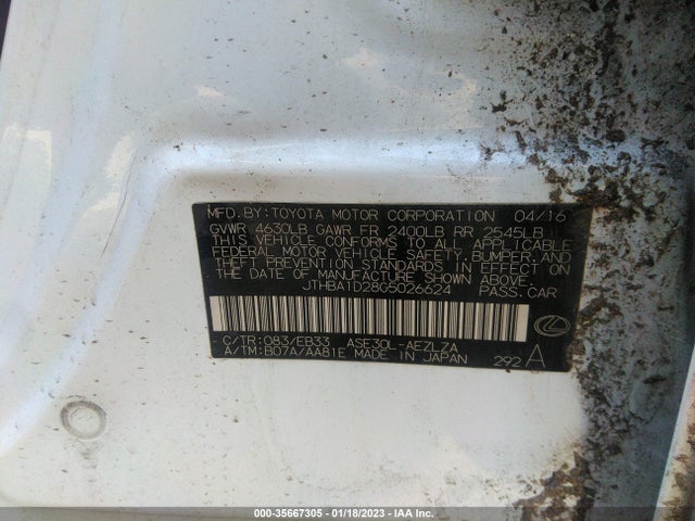 Lexus IS 200T 2016 JTHBA1D28G5026624 Image 9