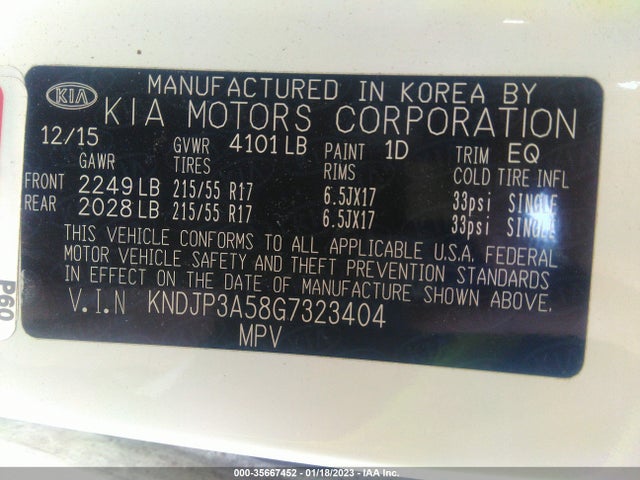 2016 Kia Soul, VIN: KNDJP3A58G7323404
