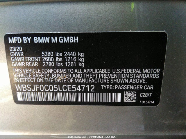 BMW M5 Competition 2020 WBSJF0C05LCE54712 Image 9