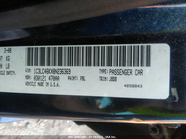 1C3LC46KX8N236369 Chrysler SEBRING LX