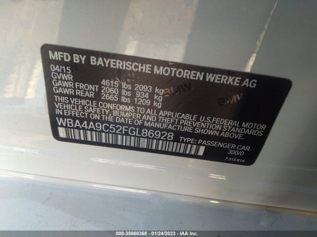 BMW 4 Series 428i 2015 WBA4A9C52FGL86928 Image 9