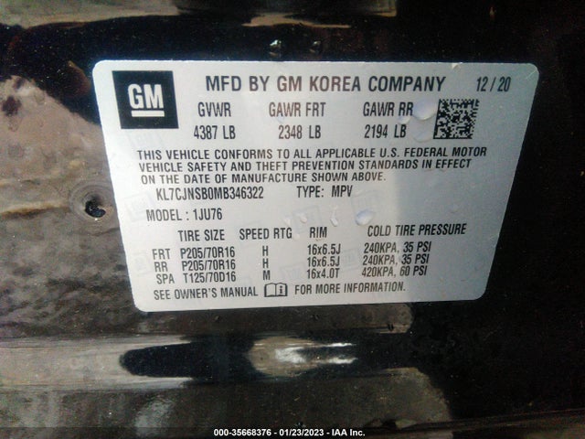 Chevrolet TRAX LS 2021 KL7CJNSB0MB346322 Image 9