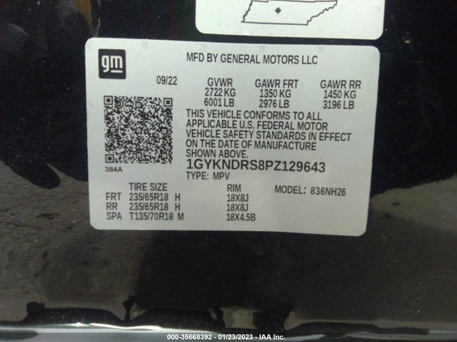 1GYKNDRS8PZ129643 Cadillac Xt5 Premium Luxury