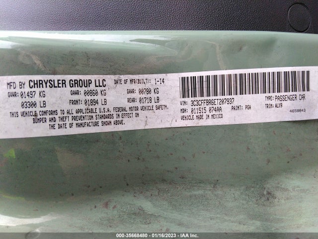 3C3CFFBR6ET207937 Fiat 500 SPORT