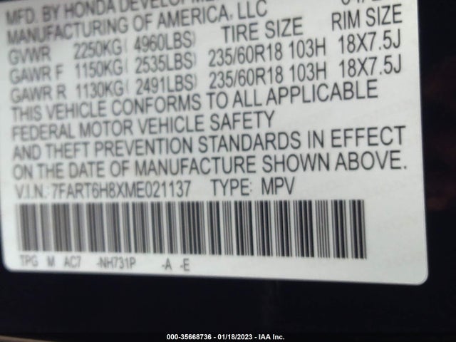 2021 Honda CR-V, VIN: 7FART6H8XME021137