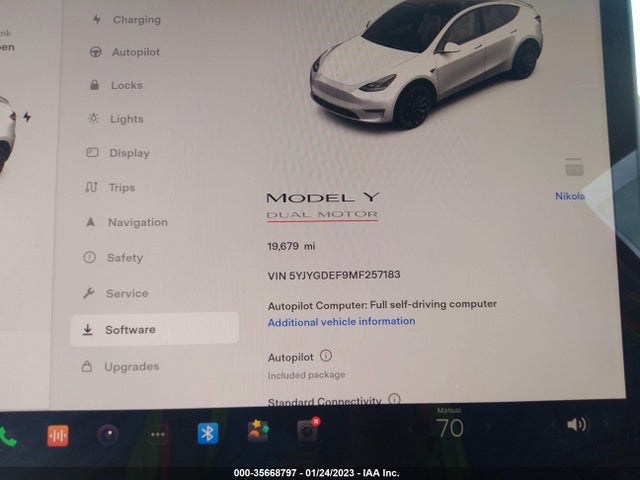 2021 Tesla Model Y, VIN: 5YJYGDEF9MF257183