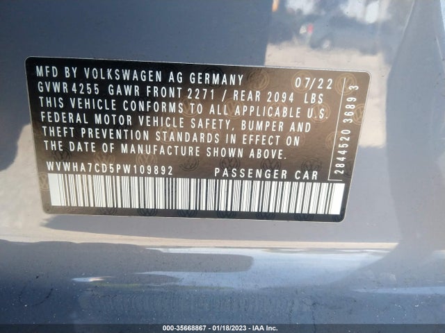 2023 Volkswagen Golf GTI, VIN: WVWHA7CD5PW109892