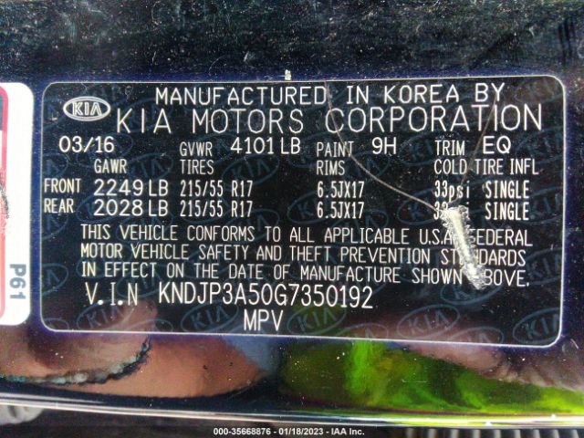 KNDJP3A50G7350192 KIA SOUL +