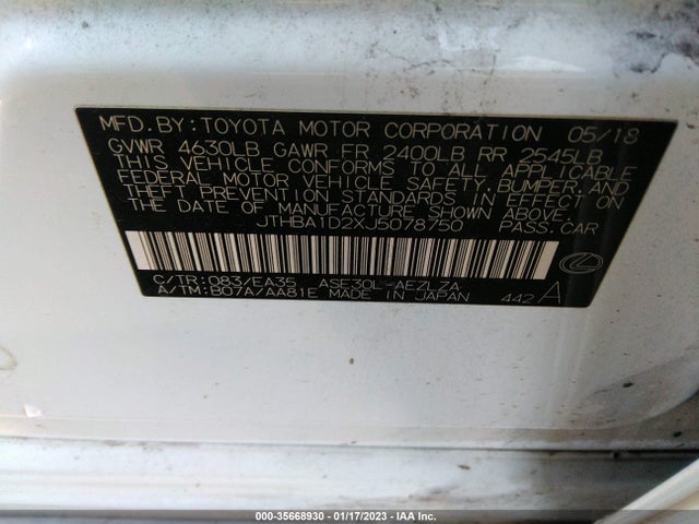 JTHBA1D2XJ5078750 Lexus Is Is 300 F Sport
