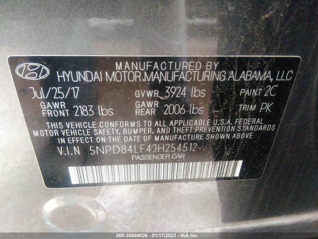 Hyundai ELANTRA SEL 2018 5NPD84LF4JH254512 Image 9