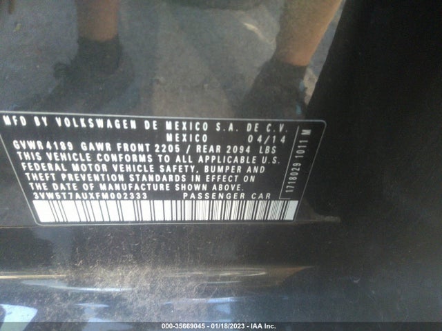 2015 Volkswagen GTI, VIN: 3VW5T7AUXFM002333