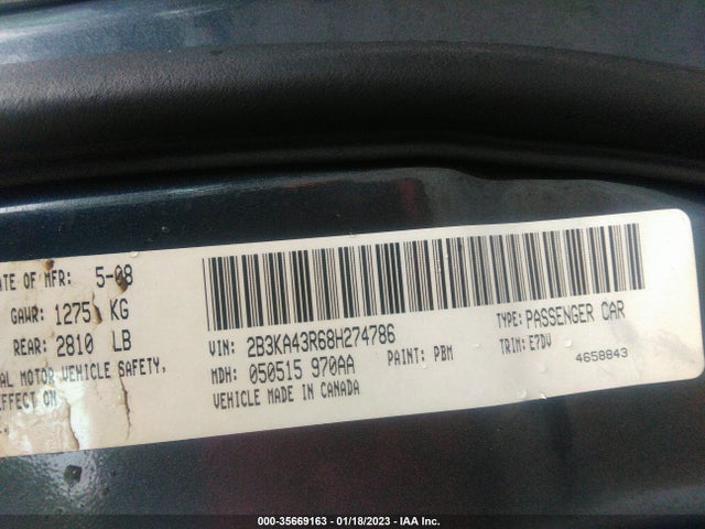 Dodge Charger 2008 2B3KA43R68H274786 Image 10