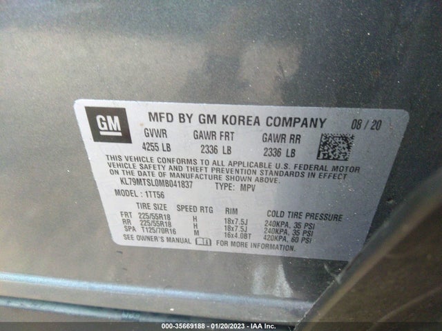 Chevrolet Trailblazer Rs 2021 KL79MTSL0MB041837 Image 10