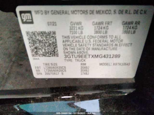 3GTU9EETXMG431289 GMC Sierra 1500 At4